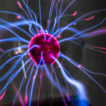 Plasma ball  with magenta-blue