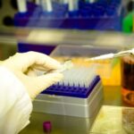 A scientist doing a research and working at the lab