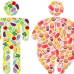 Healthy Food and Fatty Food and Human Figures