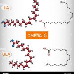 omega-6-acidi-grassi-polinsaturi-acido-linoleico-la-molecola-di-acido-gamma-linolenico-gla-formula-chimica-strutturale-e-modello-molecolare-vettore-2h1hg5x